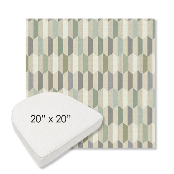 Picture of Precise Spring | 20" x 20" Boxed Contoured Rounded Back Wicker Chair Cushion - Sunbrella© Fabric