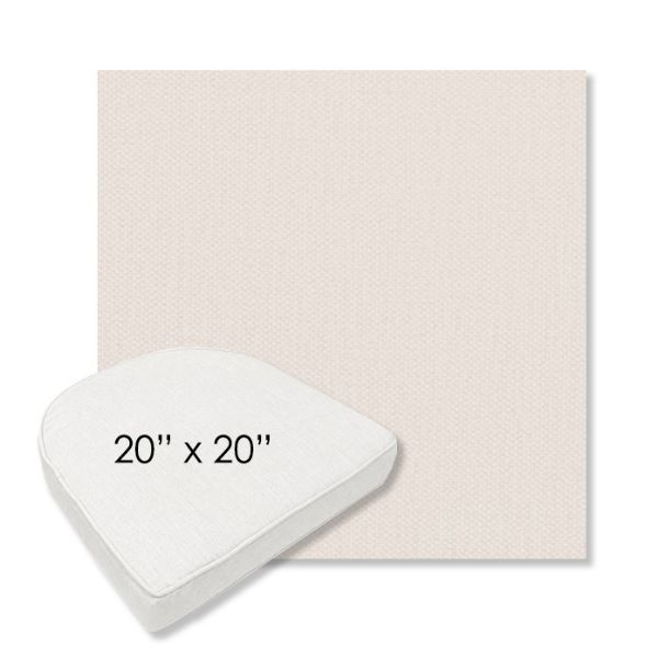 Picture of Proof Snow | 20" x 20" Boxed Contoured Rounded Back Wicker Chair Cushion - Sunbrella© Fabric