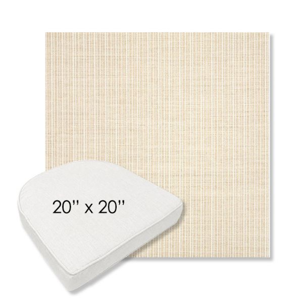 Picture of Proven Flax | 20" x 20" Boxed Contoured Rounded Back Wicker Chair Cushion - Sunbrella© Fabric