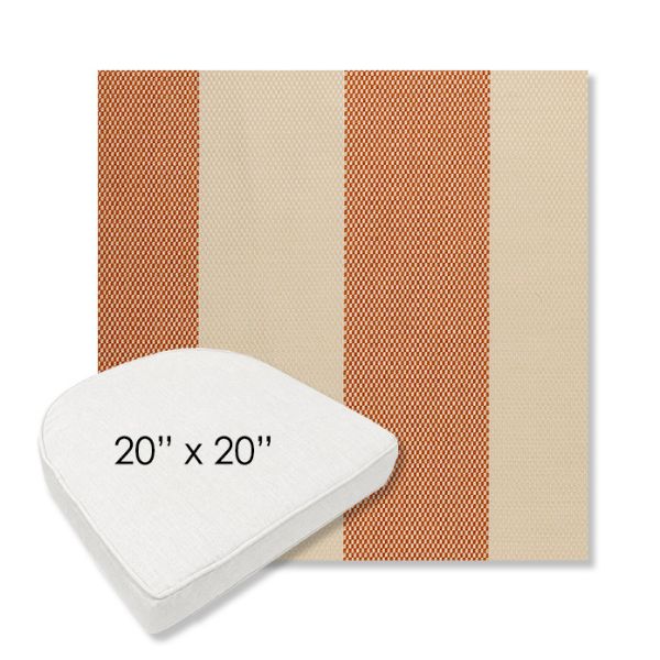 Picture of Rothko Lobster Roll | 20" x 20" Boxed Contoured Rounded Back Wicker Chair Cushion - Sunbrella© Fabric