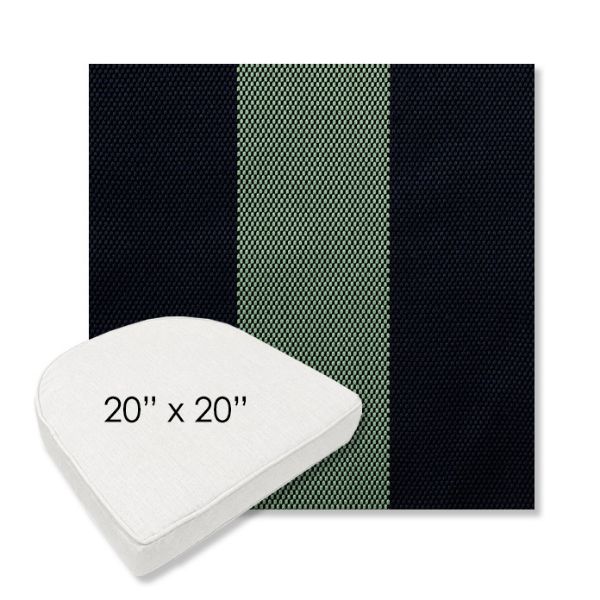 Picture of Rothko Mint Julep | 20" x 20" Boxed Contoured Rounded Back Wicker Chair Cushion - Sunbrella© Fabric