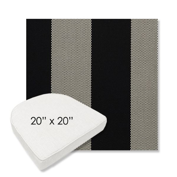 Picture of Rothko Stone Harbor | 20" x 20" Boxed Contoured Rounded Back Wicker Chair Cushion - Sunbrella© Fabric