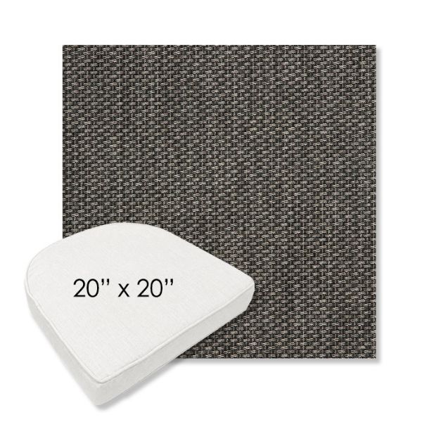 Picture of Tailored Smoke | 20" x 20" Boxed Contoured Rounded Back Wicker Chair Cushion - Sunbrella© Fabric