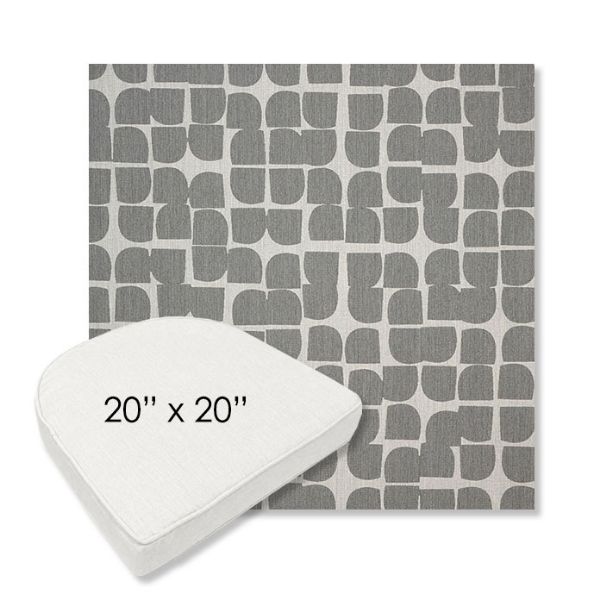 Picture of Toggle Greystone | 20" x 20" Boxed Contoured Rounded Back Wicker Chair Cushion - Sunbrella© Fabric
