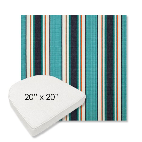 Picture of Token Surfside | 20" x 20" Boxed Contoured Rounded Back Wicker Chair Cushion - Sunbrella© Fabric