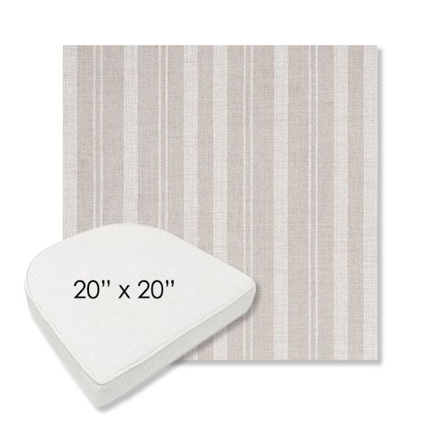 Picture of Tranquil Linen | 20" x 20" Boxed Contoured Rounded Back Wicker Chair Cushion - Sunbrella© Fabric