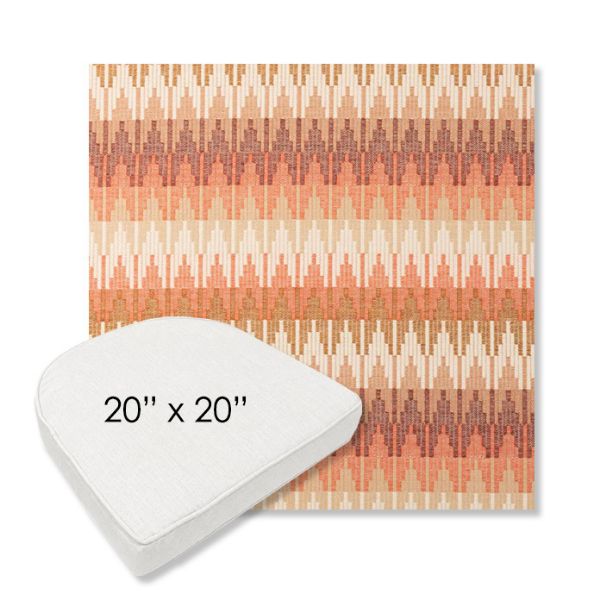 Picture of Valley Desert | 20" x 20" Boxed Contoured Rounded Back Wicker Chair Cushion - Sunbrella© Fabric