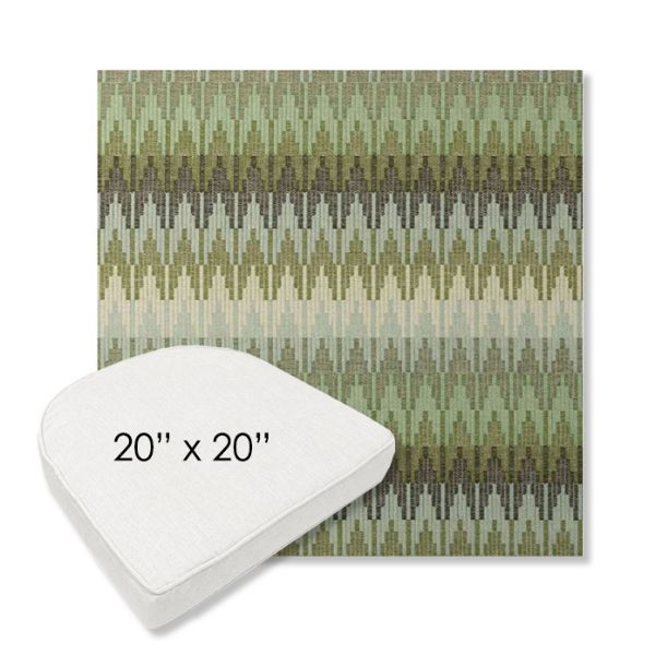 Picture of Valley Herbal | 20" x 20" Boxed Contoured Rounded Back Wicker Chair Cushion - Sunbrella© Fabric