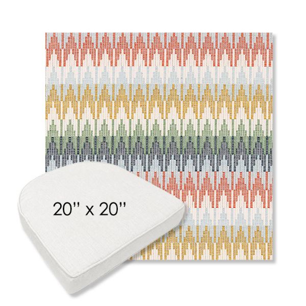 Picture of Valley Sedona | 20" x 20" Boxed Contoured Rounded Back Wicker Chair Cushion - Sunbrella© Fabric