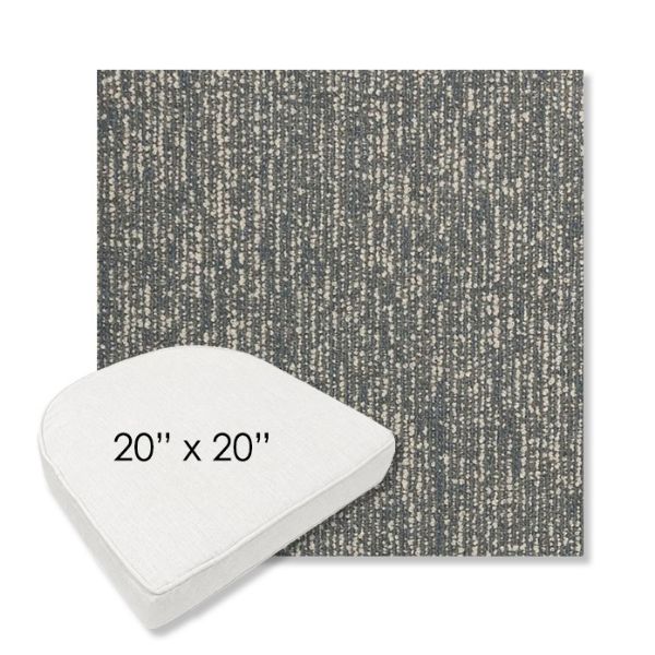 Picture of Vista Slate | 20" x 20" Boxed Contoured Rounded Back Wicker Chair Cushion - Sunbrella© Fabric