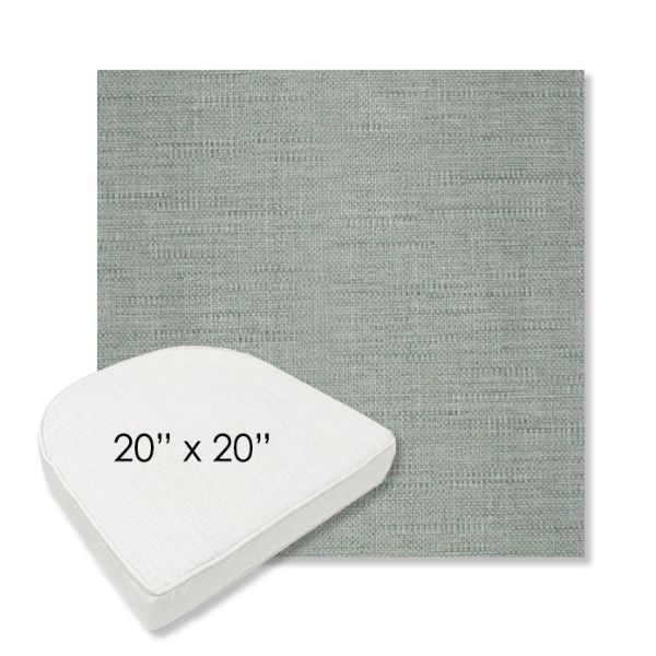 Picture of Willa Mist | 20" x 20" Boxed Contoured Rounded Back Wicker Chair Cushion - Sunbrella© Fabric