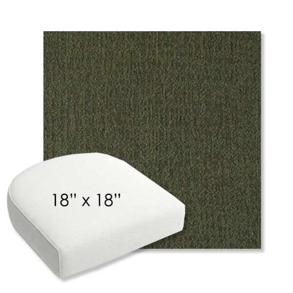 Picture of Abstraction Juniper | 18" x 18" Bullnose Contoured Rounded Back Wicker Chair Cushion - Sunbrella© Fabric
