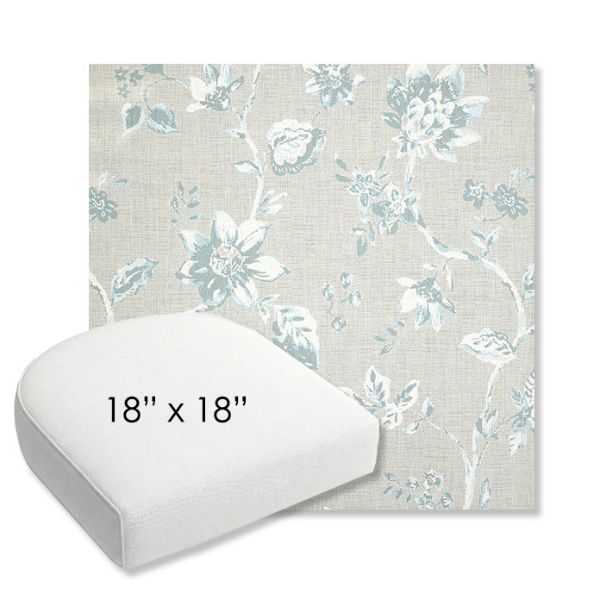 Picture of Ariana Dew | 18" x 18" Bullnose Contoured Rounded Back Wicker Chair Cushion - Sunbrella© Fabric