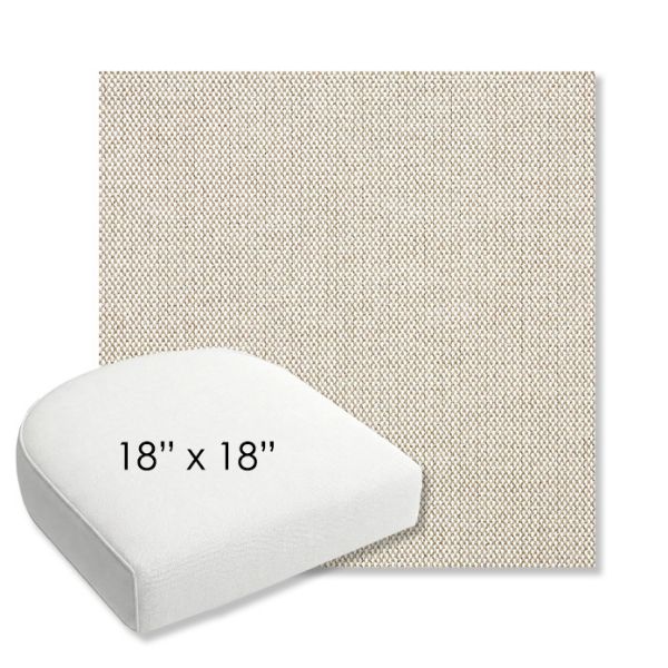 Picture of Blend Linen | 18" x 18" Bullnose Contoured Rounded Back Wicker Chair Cushion - Sunbrella© Fabric