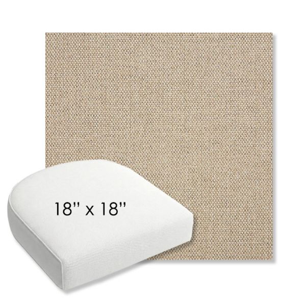 Picture of Blend Sand | 18" x 18" Bullnose Contoured Rounded Back Wicker Chair Cushion - Sunbrella© Fabric