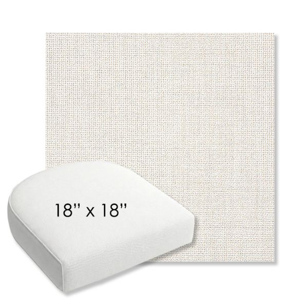 Picture of Bliss Linen | 18" x 18" Bullnose Contoured Rounded Back Wicker Chair Cushion - Sunbrella© Fabric