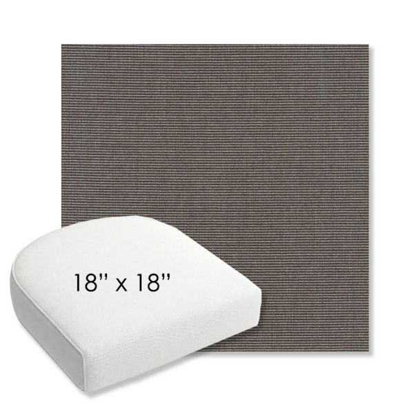 Picture of Canvas Coal | 18" x 18" Bullnose Contoured Rounded Back Wicker Chair Cushion - Sunbrella© Fabric