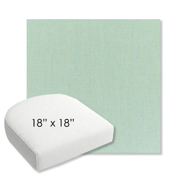 Picture of Canvas Spa | 18" x 18" Bullnose Contoured Rounded Back Wicker Chair Cushion - Sunbrella© Fabric