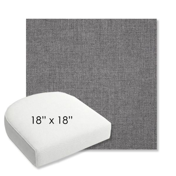 Picture of Cast Slate | 18" x 18" Bullnose Contoured Rounded Back Wicker Chair Cushion - Sunbrella© Fabric