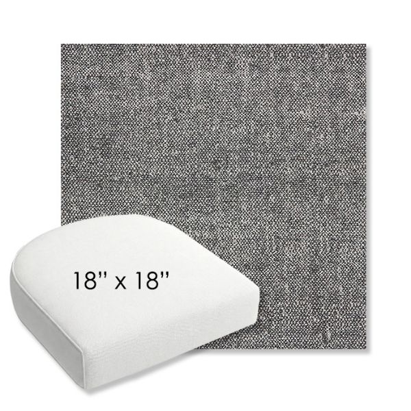 Picture of Chartres Granite | 18" x 18" Bullnose Contoured Rounded Back Wicker Chair Cushion - Sunbrella© Fabric