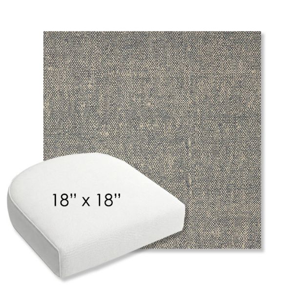 Picture of Chartres Graphite | 18" x 18" Bullnose Contoured Rounded Back Wicker Chair Cushion - Sunbrella© Fabric