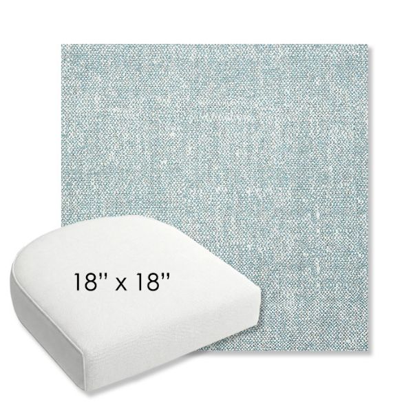 Picture of Chartres Opal | 18" x 18" Bullnose Contoured Rounded Back Wicker Chair Cushion - Sunbrella© Fabric