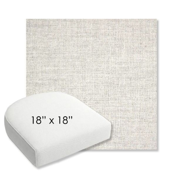 Picture of Crush Cloud | 18" x 18" Bullnose Contoured Rounded Back Wicker Chair Cushion - Sunbrella© Fabric