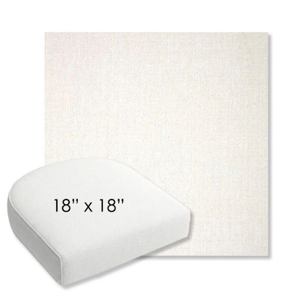 Picture of Crush Snow | 18" x 18" Bullnose Contoured Rounded Back Wicker Chair Cushion - Sunbrella© Fabric
