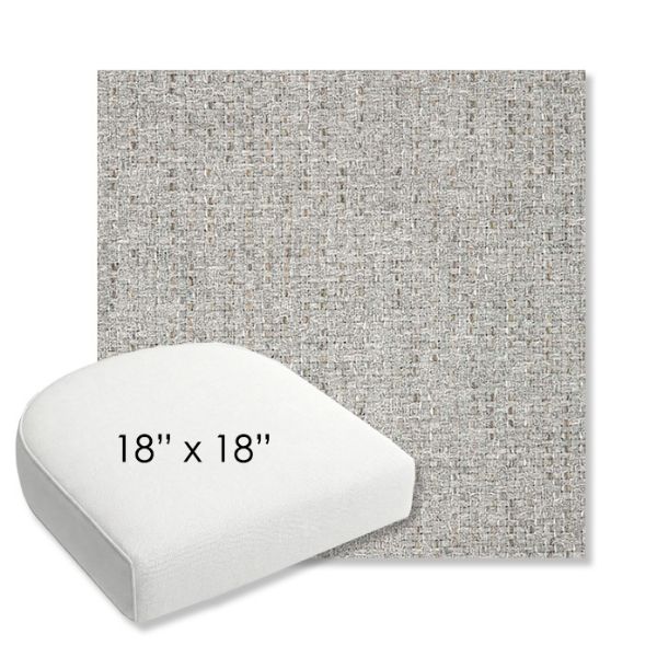 Picture of Dumont Dove | 18" x 18" Bullnose Contoured Rounded Back Wicker Chair Cushion - Sunbrella© Fabric
