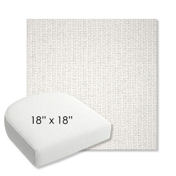 Picture of Dumont Snow | 18" x 18" Bullnose Contoured Rounded Back Wicker Chair Cushion - Sunbrella© Fabric