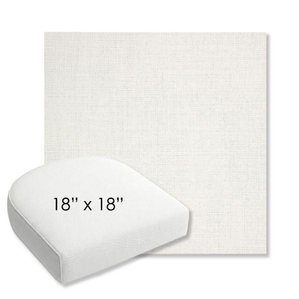 Picture of Idol Snow | 18" x 18" Bullnose Contoured Rounded Back Wicker Chair Cushion - Sunbrella© Fabric