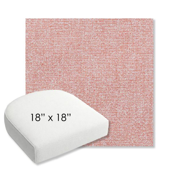 Picture of Kismet Coral | 18" x 18" Bullnose Contoured Rounded Back Wicker Chair Cushion - Sunbrella© Fabric