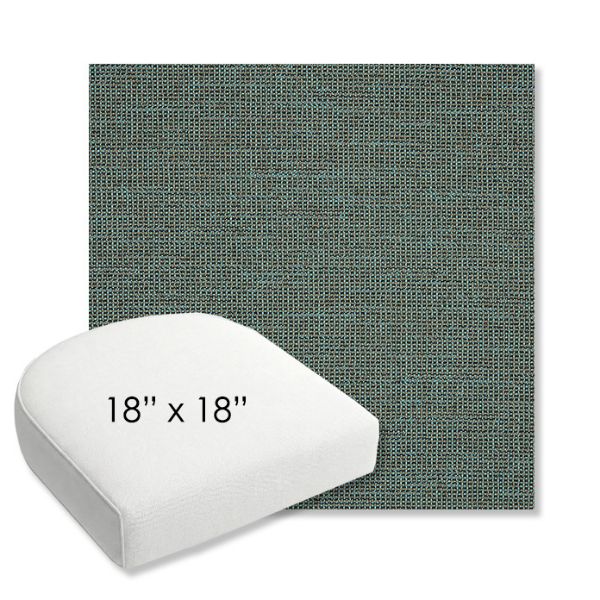 Picture of Kudos Cove | 18" x 18" Bullnose Contoured Rounded Back Wicker Chair Cushion - Sunbrella© Fabric