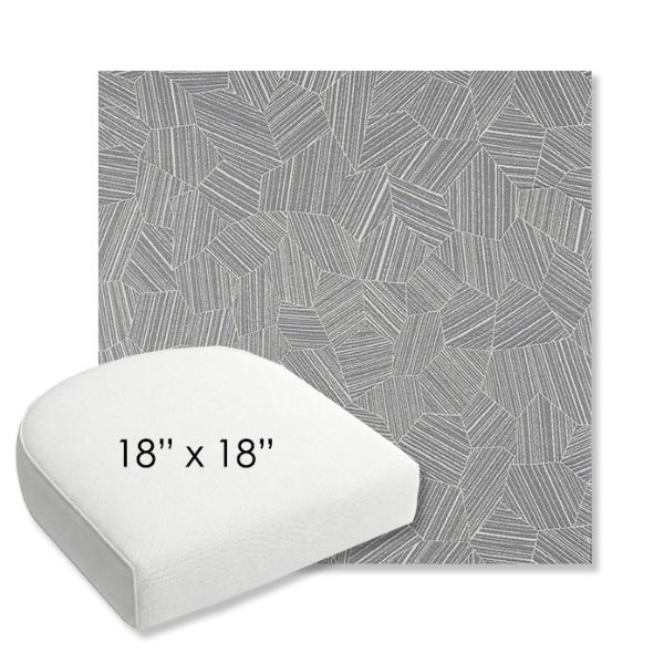 Picture of Leaf Structure Slate | 18" x 18" Bullnose Contoured Rounded Back Wicker Chair Cushion - Sunbrella© Fabric