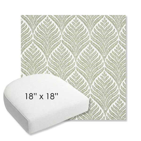 Picture of Linnaeus Spring | 18" x 18" Bullnose Contoured Rounded Back Wicker Chair Cushion - Sunbrella© Fabric
