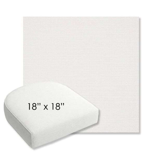 Picture of Linville Snow | 18" x 18" Bullnose Contoured Rounded Back Wicker Chair Cushion - Sunbrella© Fabric