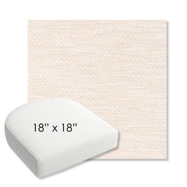 Picture of Litchfield Eggshell | 18" x 18" Bullnose Contoured Rounded Back Wicker Chair Cushion - Sunbrella© Fabric