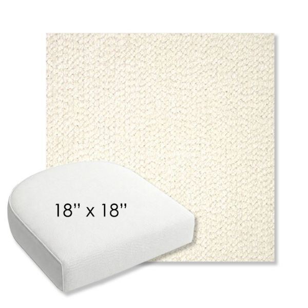 Picture of Margo Snow | 18" x 18" Bullnose Contoured Rounded Back Wicker Chair Cushion - Sunbrella© Fabric