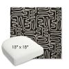 Picture of Nema Newsprint | 18" x 18" Bullnose Contoured Rounded Back Wicker Chair Cushion - Sunbrella© Fabric