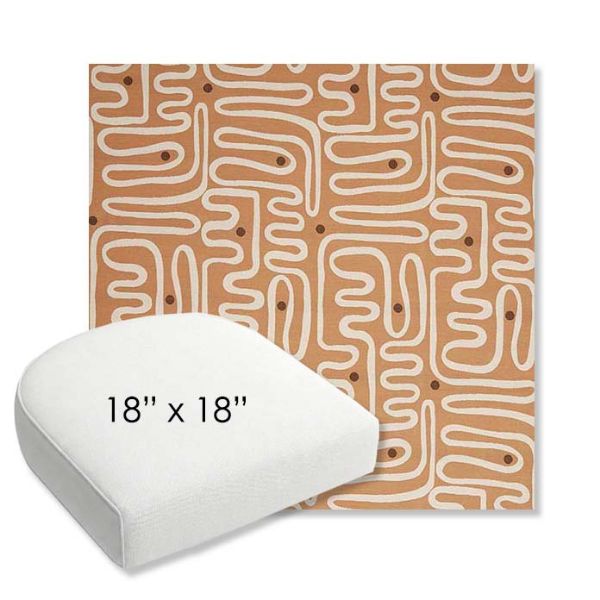 Picture of Nema Peachwood | 18" x 18" Bullnose Contoured Rounded Back Wicker Chair Cushion - Sunbrella© Fabric