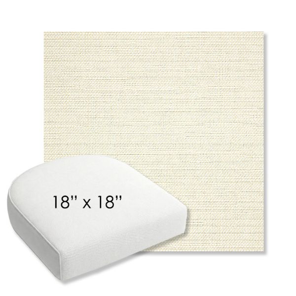Picture of Piazza Parchment | 18" x 18" Bullnose Contoured Rounded Back Wicker Chair Cushion - Sunbrella© Fabric