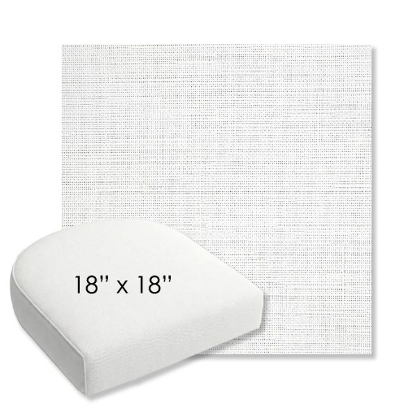 Picture of Piazza White | 18" x 18" Bullnose Contoured Rounded Back Wicker Chair Cushion - Sunbrella© Fabric