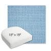 Picture of Pique Sky | 18" x 18" Bullnose Contoured Rounded Back Wicker Chair Cushion - Sunbrella© Fabric