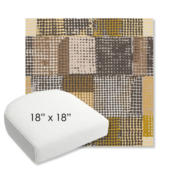 Picture of Pop Corn | 18" x 18" Bullnose Contoured Rounded Back Wicker Chair Cushion - Sunbrella© Fabric