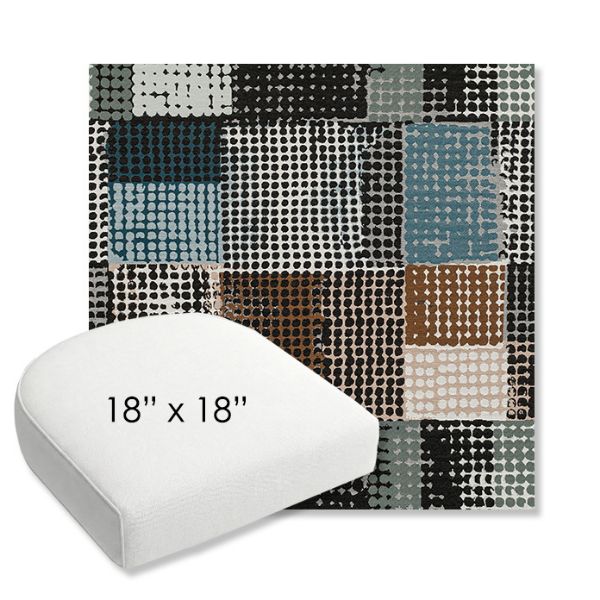 Picture of Pop Fizz | 18" x 18" Bullnose Contoured Rounded Back Wicker Chair Cushion - Sunbrella© Fabric
