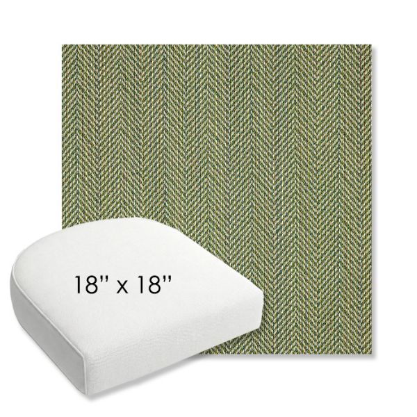 Picture of Posh Shamrock | 18" x 18" Bullnose Contoured Rounded Back Wicker Chair Cushion - Sunbrella© Fabric