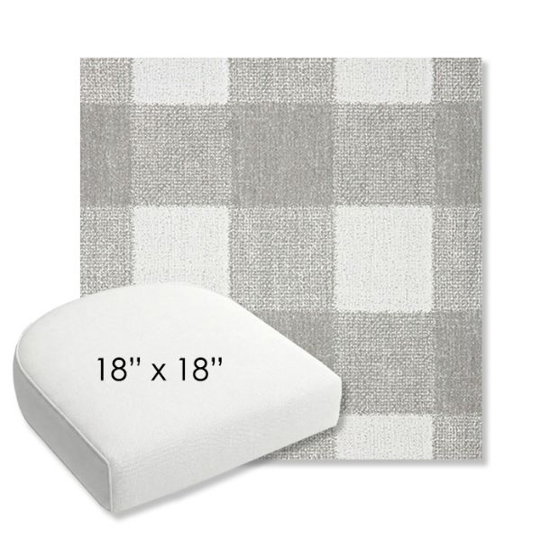 Picture of Preso Pebble | 18" x 18" Bullnose Contoured Rounded Back Wicker Chair Cushion - Sunbrella© Fabric