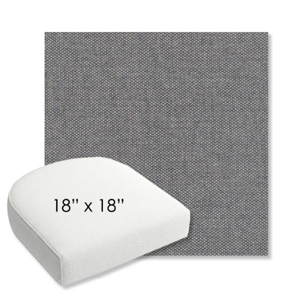 Picture of Proof Slate | 18" x 18" Bullnose Contoured Rounded Back Wicker Chair Cushion - Sunbrella© Fabric
