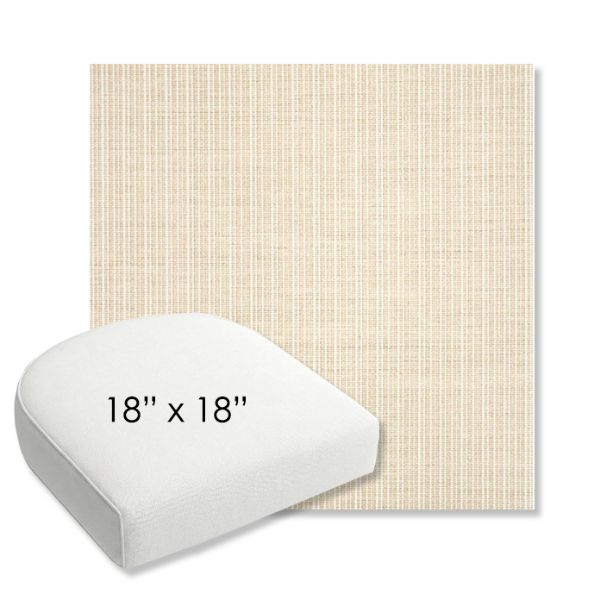 Picture of Proven Flax | 18" x 18" Bullnose Contoured Rounded Back Wicker Chair Cushion - Sunbrella© Fabric