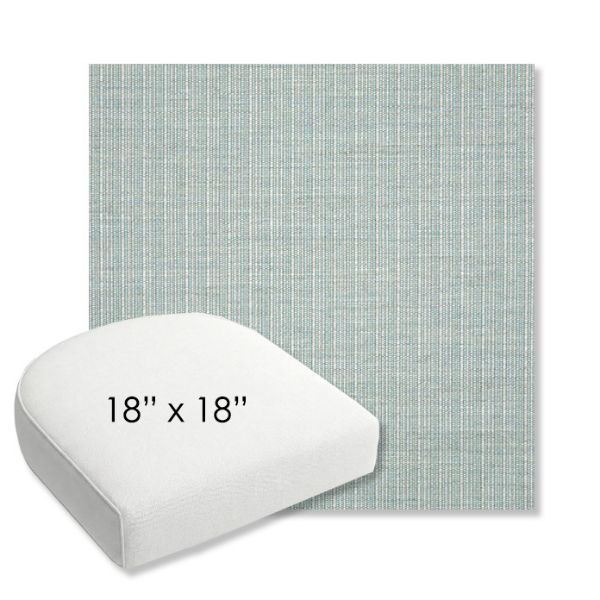 Picture of Proven Seaglass | 18" x 18" Bullnose Contoured Rounded Back Wicker Chair Cushion - Sunbrella© Fabric
